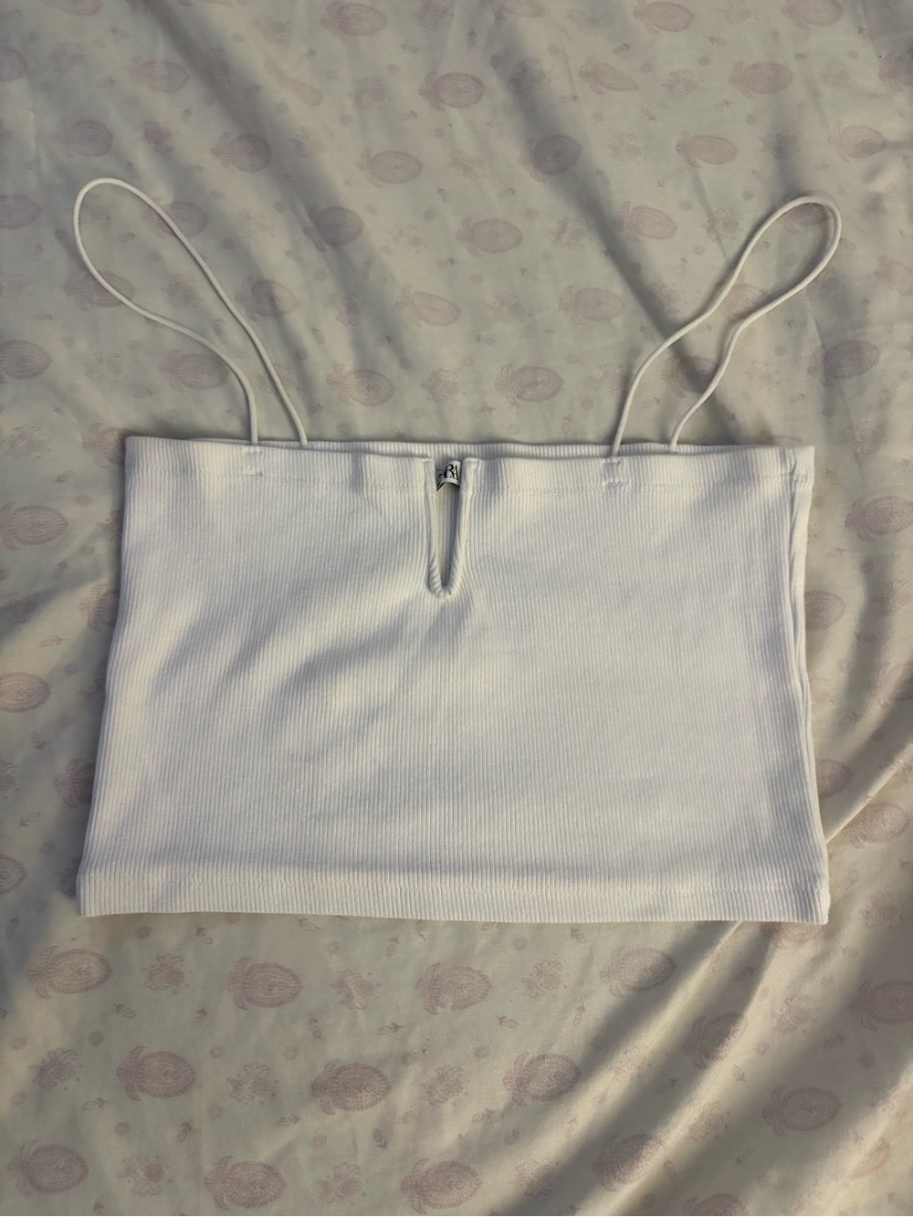 Classic White Spaghetti-Strap Crop Cami